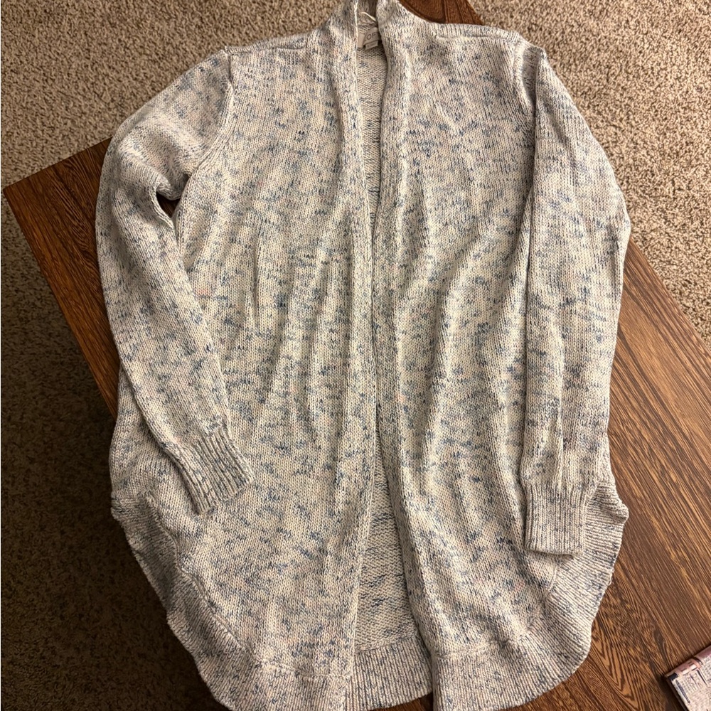 Loft Cozy Speckled Open Cardigan